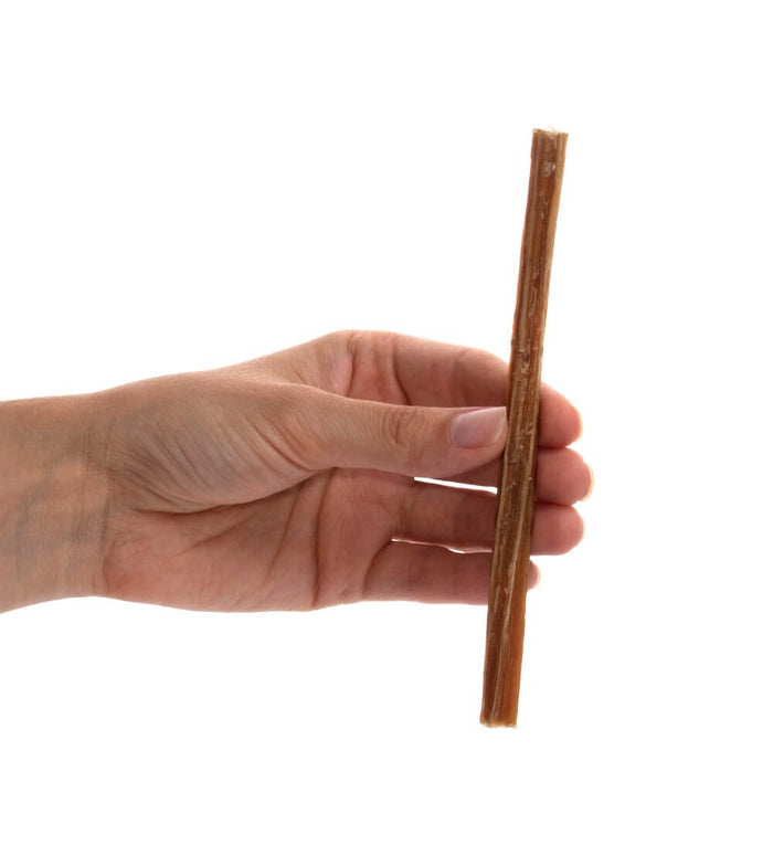 6-inch Thin Bully Sticks — all-natural dog treats made in the USA by Preen Pets