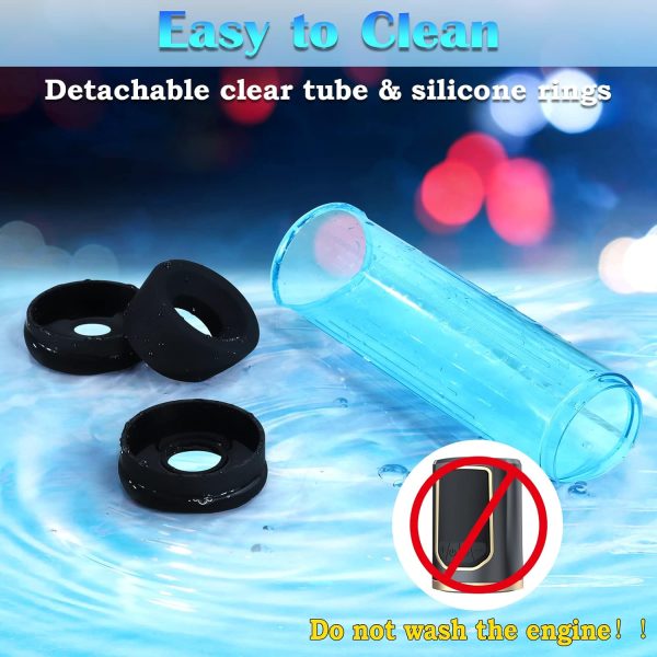 8 Stable 8 Breathing Vacuum Modes Penis Enlarger Pump with LED Screen 3 Rings
