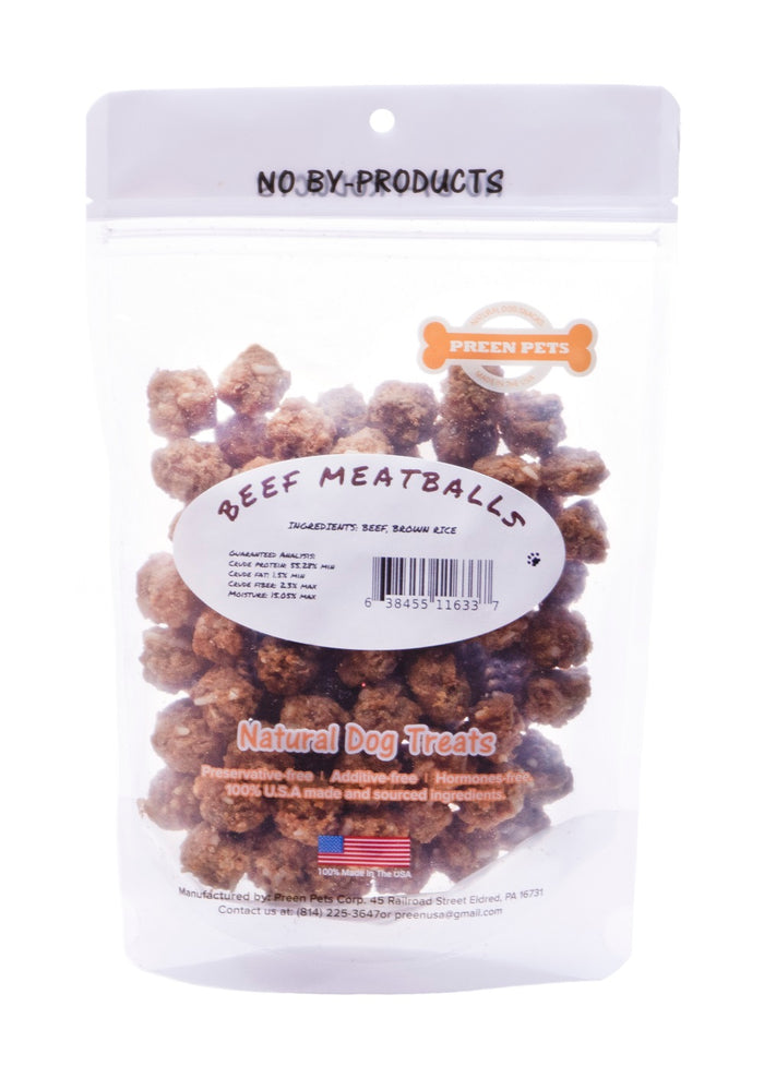 Beef Meatballs — all-natural dog treats made in the USA by Preen Pets (photo 3)