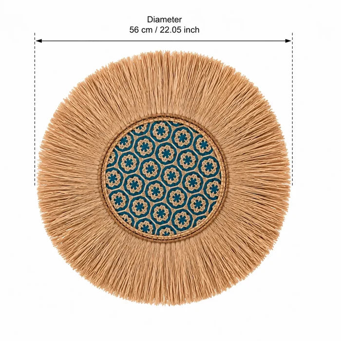 Boho Woven Wall Decor – Handmade Raffia Wall Hanging for Living Room