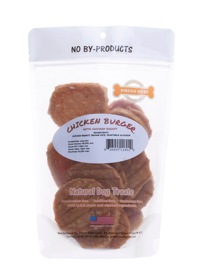 Chicken Breast Burger — all-natural dog treats made in the USA by Preen Pets (photo 3)