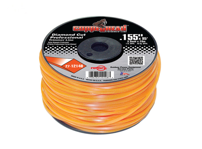 Copperhead 12148 Diamond Trimmer Line .155" 1 LB Spool | 95'
