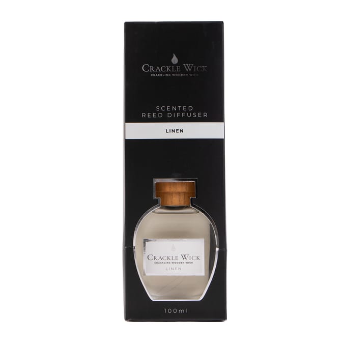 Crackle Wick Scented Reed Diffuser 100ml – Reed Diffuser Fresh Linen Fragrance