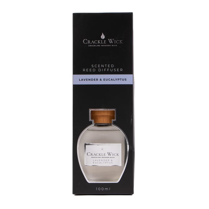 Crackle Wick Scented Reed Diffuser 100ml – Reed Diffuser Lavender & Eucalyptus Fragrance