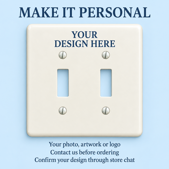 Custom Blue Hydrangea Double Toggle Switch Plate – Your Design