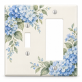 Custom Blue Hydrangea Toggle & Rocker Combo Switch Plate – Your Design