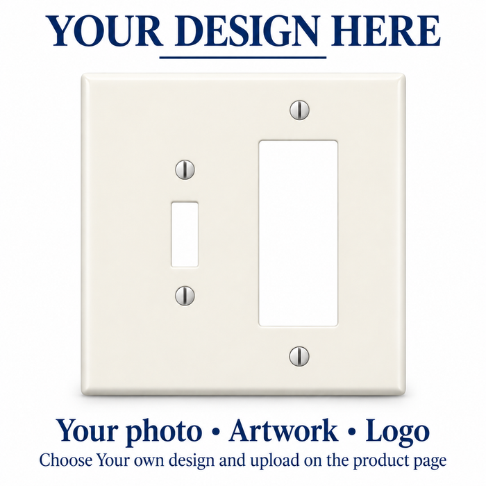 Custom Blue Hydrangea Toggle & Rocker Combo Switch Plate – Your Design