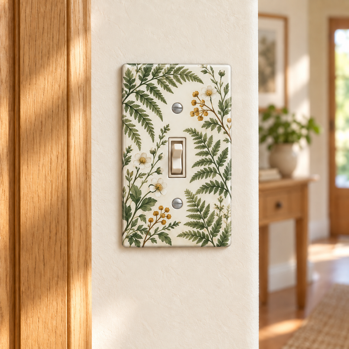 Custom Botanical Switch Plate – Single Toggle or Your Design