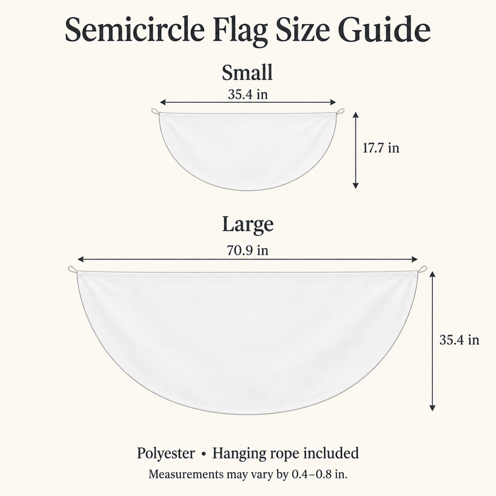 Custom Holiday Semicircle Flag – Christmas, Halloween & Your Design