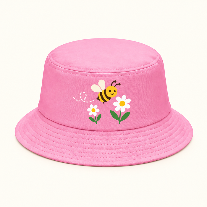 Custom Kids’ Bucket Hat – Bee & Daisies or Your Design