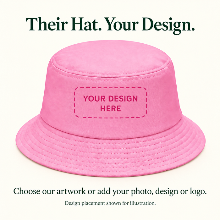Custom Kids’ Bucket Hat – Bee & Daisies or Your Design