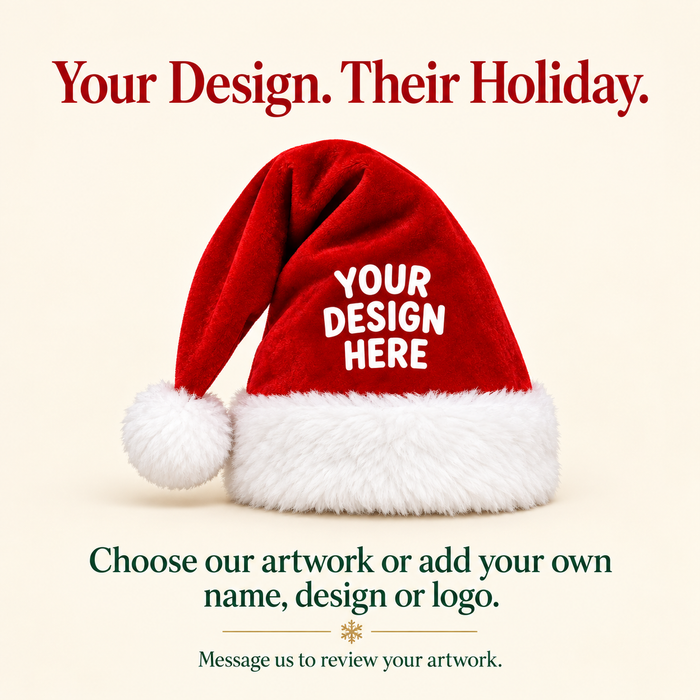 Custom Kids Santa Hat – Gingerbread Stars or Your Design