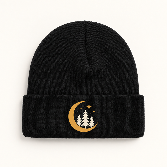 Custom Knit Beanie – Moon & Pines or Your Design