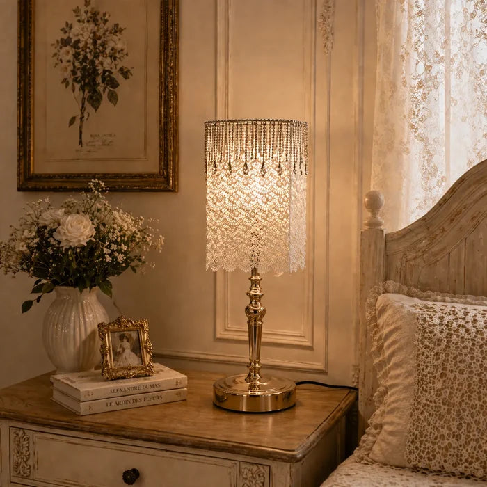French White Lace Lampshade | DIY Romantic Bedside Table Lamp Shade Kit