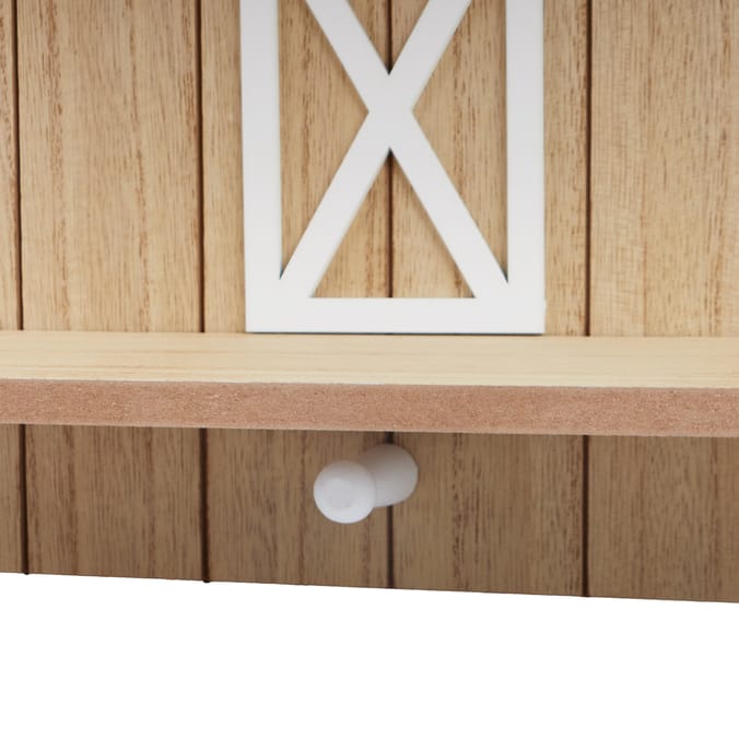 Hinch Farm Barn Shelf – Wall-Mounted Wooden Shelf Rustic Farmhouse Storage