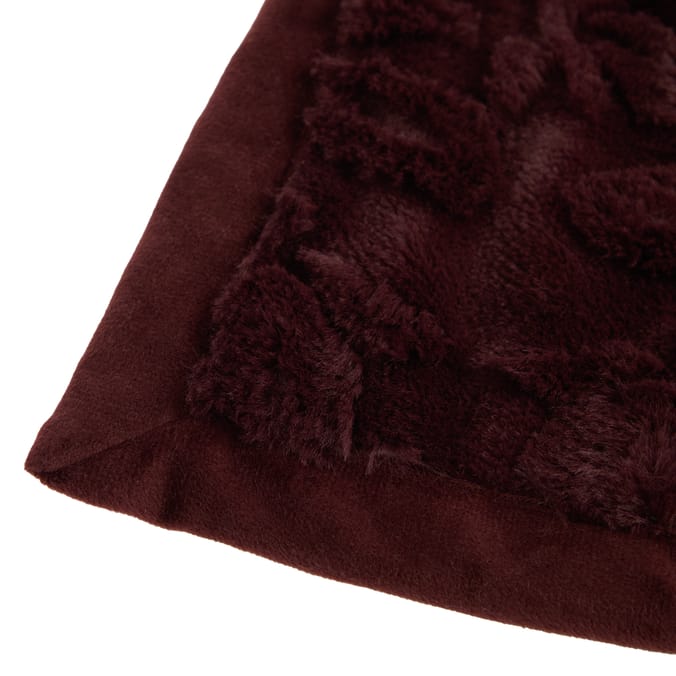 Hinch Home Faux Fur Throw 150 x 170cm – Embossed Floral Sofa & Bed Throw