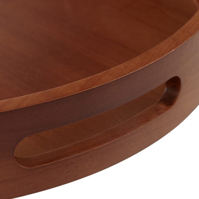 Hinch Home Round Wooden Tray 35cm – Warm Wood Serving & Styling Tray