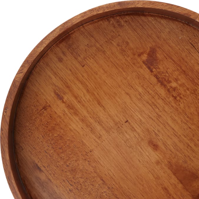 Hinch Home Round Wooden Tray 35cm – Warm Wood Serving & Styling Tray