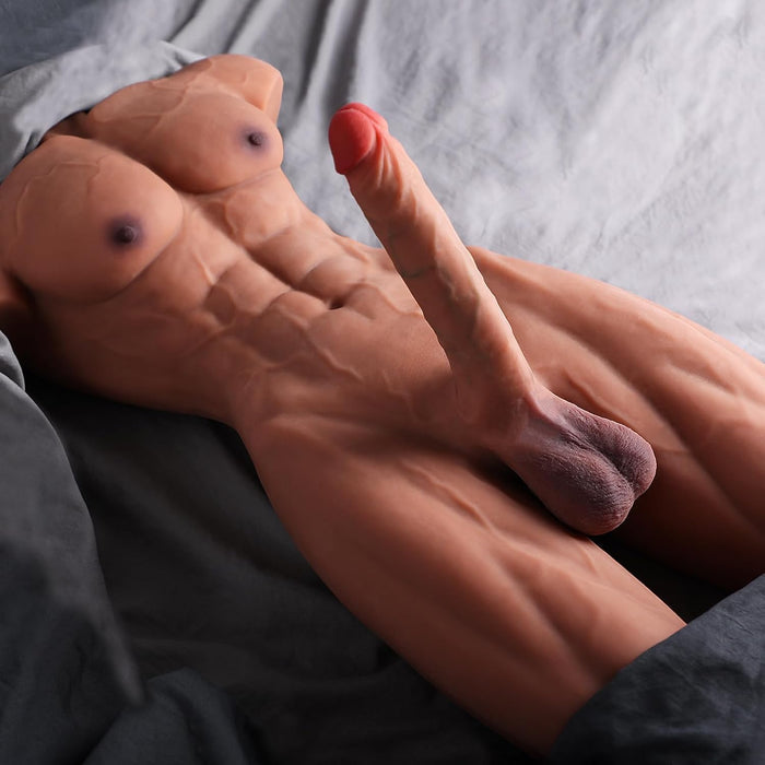 Huge Dildo Half Body Male Sex Doll with Muscle Abs and Legs 35LB