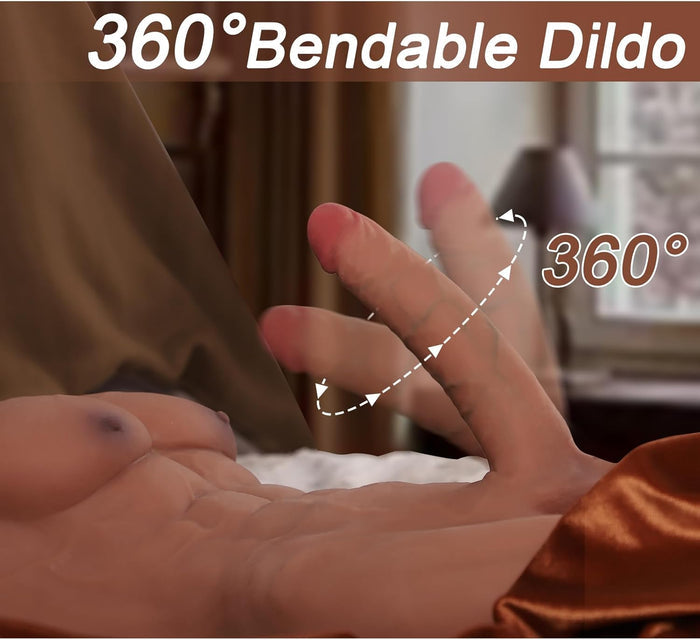 Huge Dildo Half Body Male Sex Doll with Muscle Abs and Legs 35LB