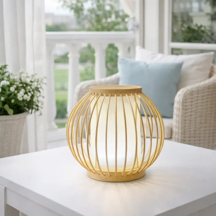 Japandi Lantern Bamboo Pendant Light Shade for Bedside | Small DIY Lampshade Kit