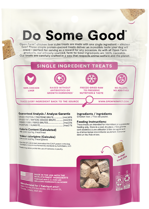 Open Farm Freeze Dried Raw Single Ingredient Chicken Liver Treat