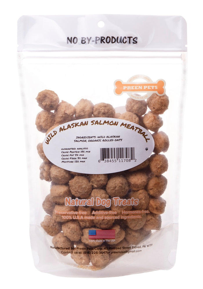 Wild Alaskan Salmon Meatballs — all-natural dog treats made in the USA by Preen Pets (photo 3)