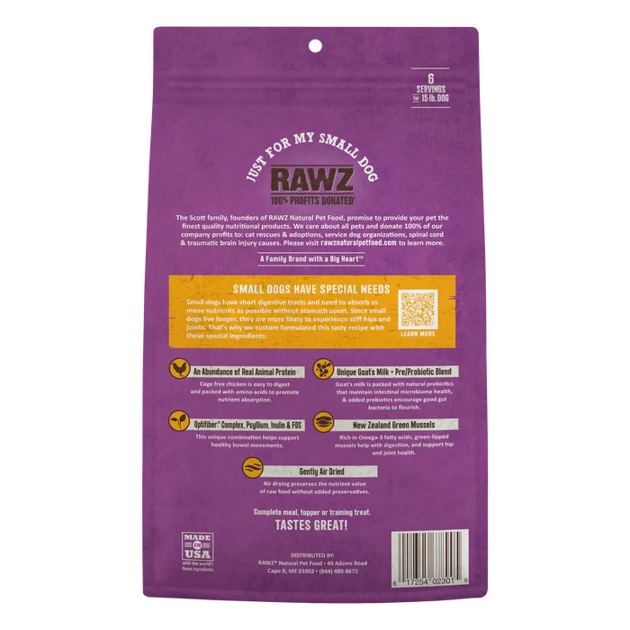 Rawz Air Dried "Just For My Small Dog" Chicken Recipe