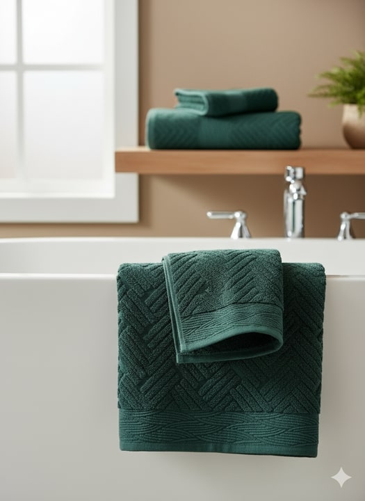 Set of 2 Sculpted Bath Towels