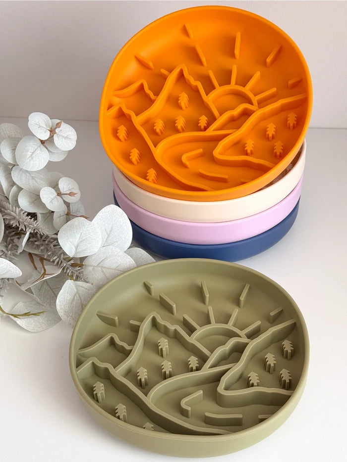 Slow Bowl Mountains, Lick Mat For Dogs, Dog Food Bowl