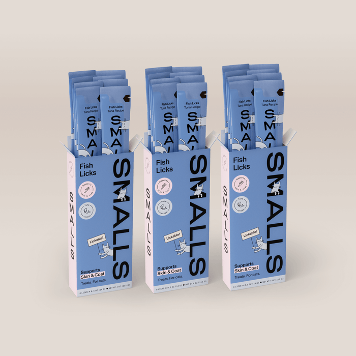 Smalls Fish Licks Skin & Coat Lickable Cat Treats