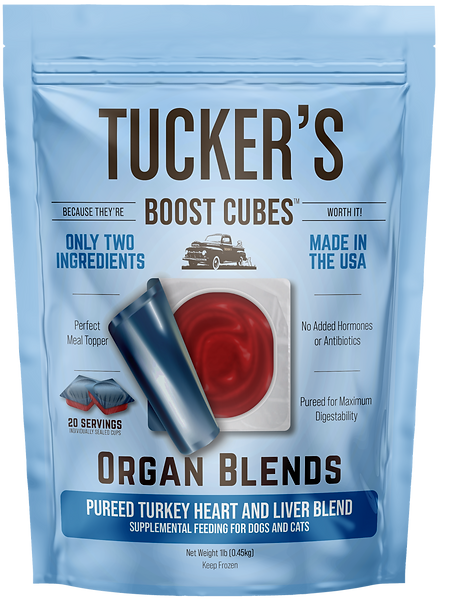 Tucker's Boost Cubes Pureed Turkey Heart and Liver Blend Supplemental Feeding for Dogs & Cats
