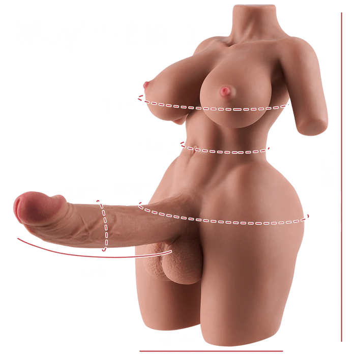 Vale Trans Hentai Torso Sex Doll with 7.8in Huge Penis