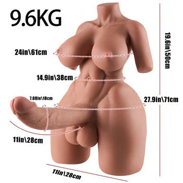 Vale Trans Hentai Torso Sex Doll with 7.8in Huge Penis
