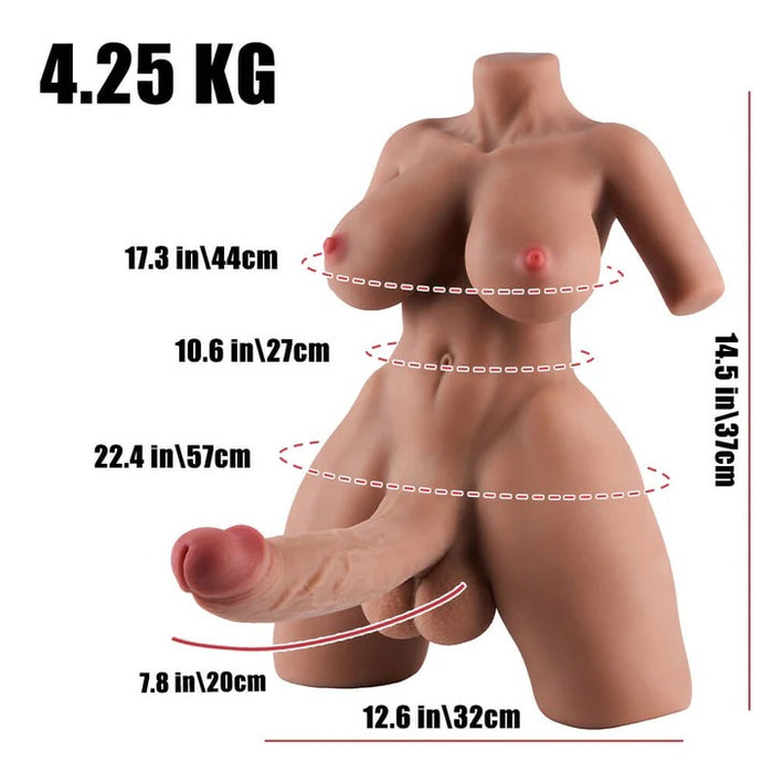 Vale Trans Hentai Torso Sex Doll with 7.8in Huge Penis