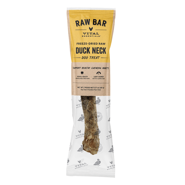 Vital Essentials Freeze-Dried Raw Bar Duck Necks Single Ingredient Dog Chews