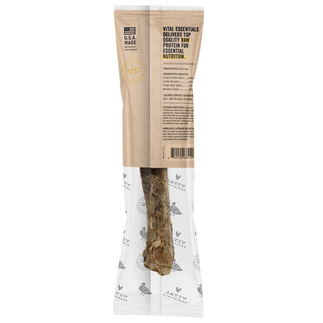 Vital Essentials Freeze-Dried Raw Bar Duck Necks Single Ingredient Dog Chews