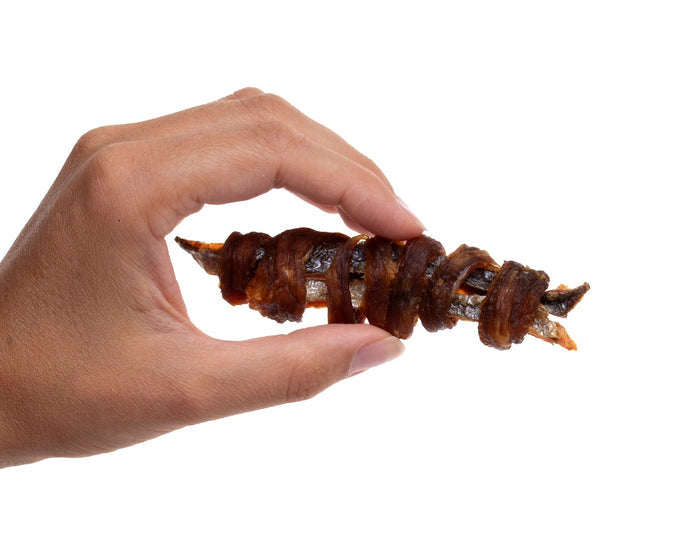 Wild Alaskan Salmon & Sirloin Beef Twists — all-natural dog treats made in the USA by Preen Pets