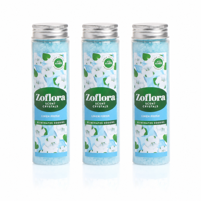 Zoflora Linen Fresh Scent Crystals 3 x 180g – Fresh Linen Room Fragrance Multipack